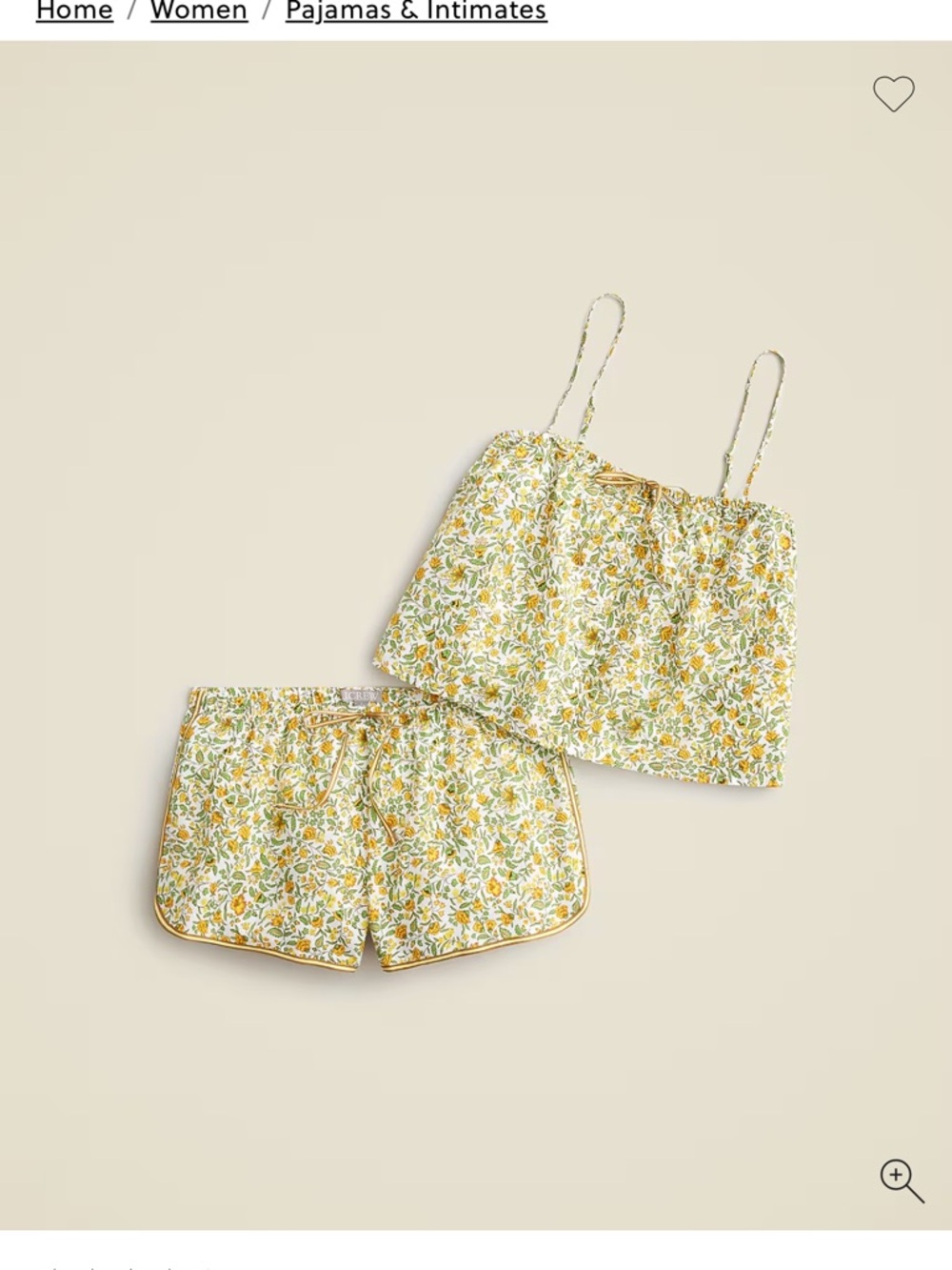 NWT! J Crew Linen Cami Separates Shorts Pajama Set Floral Sz. L